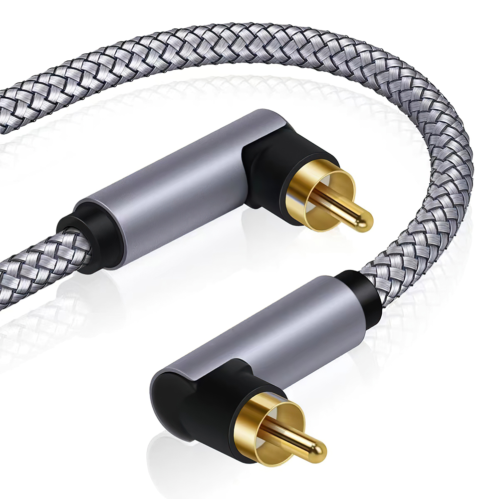 Vergulde HIFI Audio Kabel 90 Graden Digitale RCA Naar RCA Mannelijke Coaxiale Versterker SPDIF Koord Voor Home Theater HDTV Accessoires: 15m