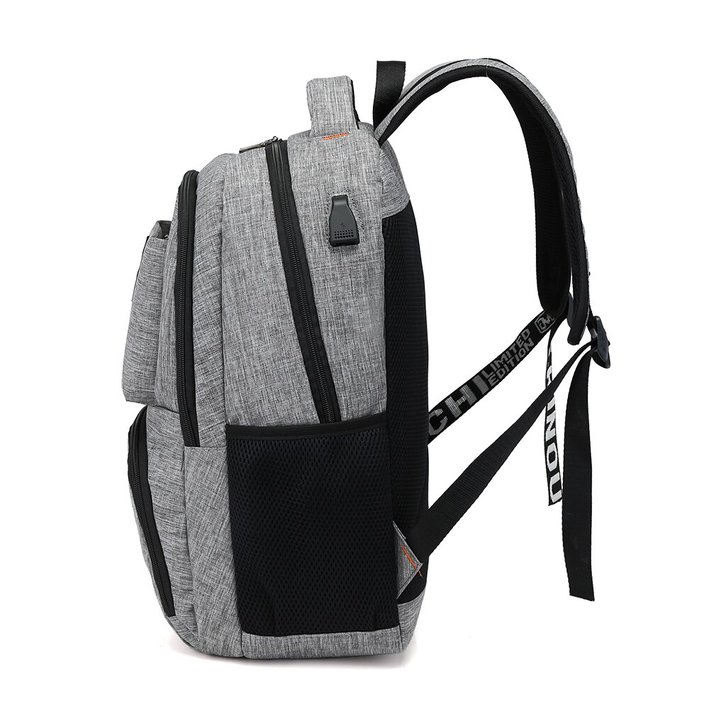 Preppy Stijl Usb Lading Rugzak Mannen Schooltassen Tiener Jongens Laptop Tas Reizen Grote Capaciteit Student Rugzakken