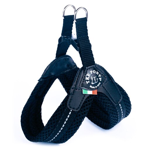 tre Ponti Fibbia pequeño Perro arnés de Malla negro talla 2´5