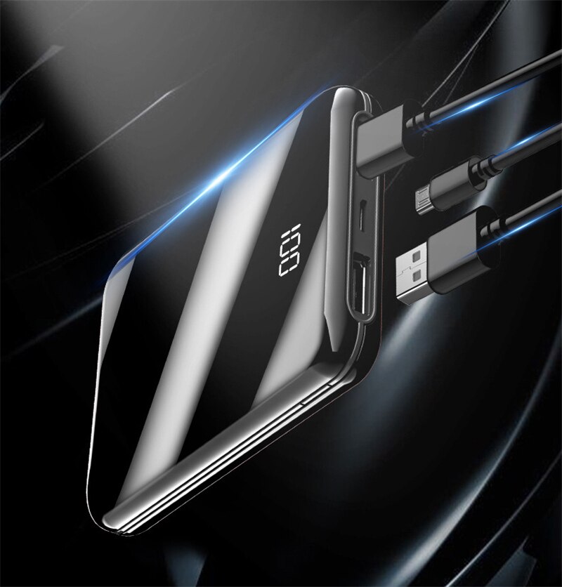Portátil 50000mah mini carga rápida power bank recarregável bateria externa com duplo usb display digital para iphone samsung