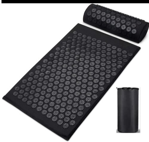 Anti-Stress Acupressure Yoga Mat Foot Shakti Mat Pranamat Kuznetsov&#39;s Applicator Spike Back Massage Cushion Accupressure Mat: 3PCS SET