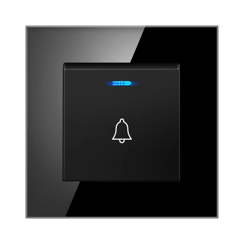 NYWP Russie Espagne prise d'alimentation, prise de courant mise à la terre 16a, avec sortie USB, panneau en verre 86mm * 86mm: royal blue