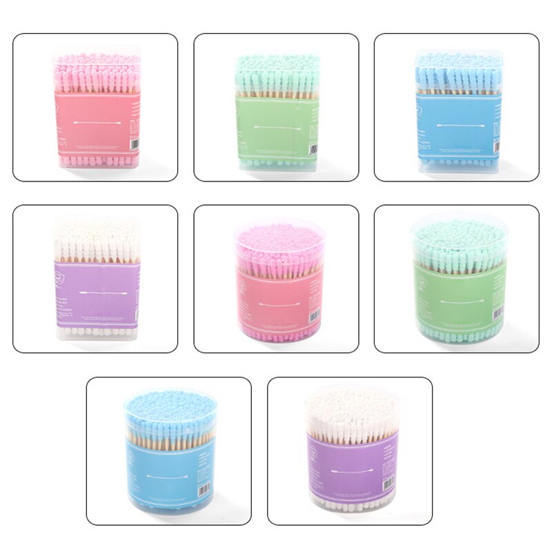 200pcs/Box Cotton Swab Ear Cleaning Cosmetic Double-headed Swabs Sticks Soft Makeup Cotton Bud Cleaning Makeup Tool TSLM1