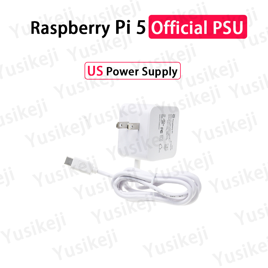 Officiële Raspberry Pi 5-voeding 27 W USB-C USB Type-C-adapter 5,1 V 5 A met PD-standaardondersteuning PSU PI 5: Bundel 1