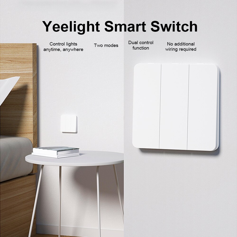 Yeelight Smart Wall Switch Self-Rebound Support Slisaon For Ceiling Light YLKG12YL/YLKG13YL/YLKG14YL