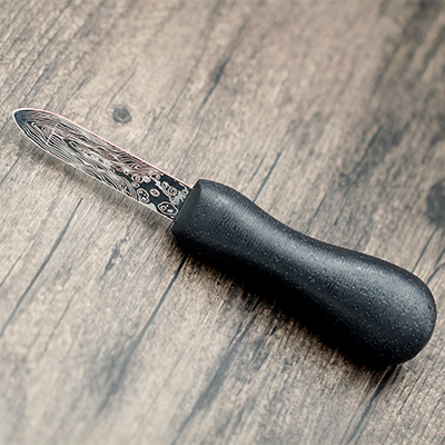 Cuchillo de acero inoxidable para cocina, utensilio de cocina multifunción con bordes afilados para abrir mariscos y conchas, 1 pieza: Black Texture