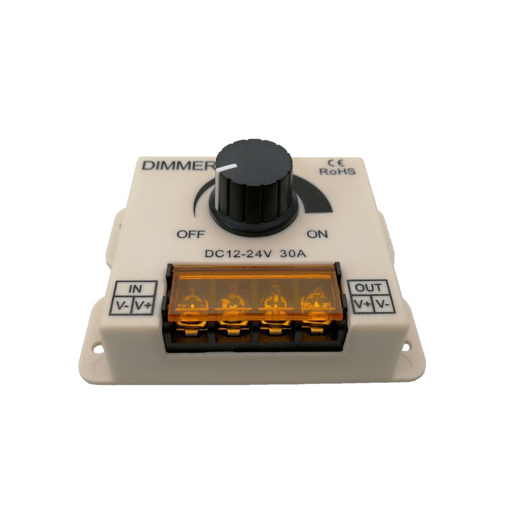30a led strip lysdæmper 12v 24v 720w max maks effekt til led enkelt tænd sluk kontakt knap kontrol elektrisk støddæksel lysregulator: Beige