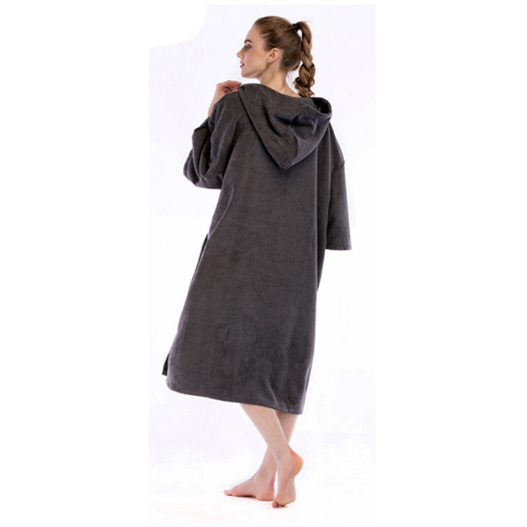 Albornoz de microfibra absorbente para Surf, ropa de playa y piscina de secado rápido, Poncho con capucha, albornoz, toallas de baño para hombres y mujeres