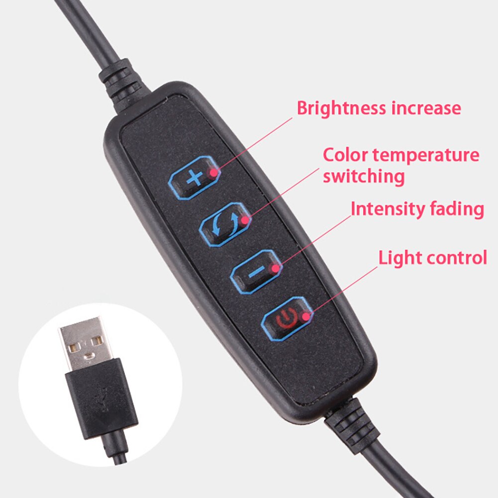 3 kolory regulowane piękno wypełnienie światło Selfie lampa pierścieniowa światło doprowadziło robić kamery Usb zdjęcie wypełnienie światło z uchwyt na telefon komórkowy