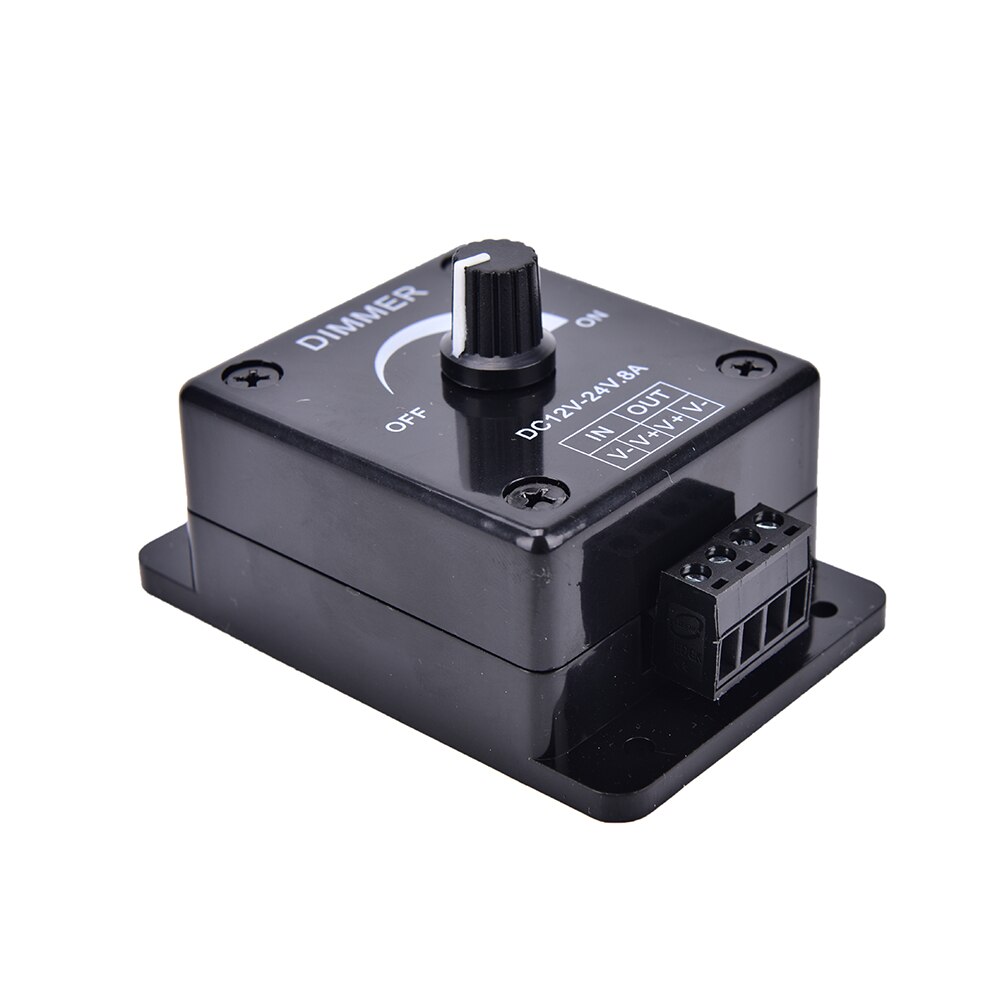 Black LED Dimmer Switch Lamp Bulb Strip Driver Single Color Light Power Supply Controller DC 12V 24V 8A