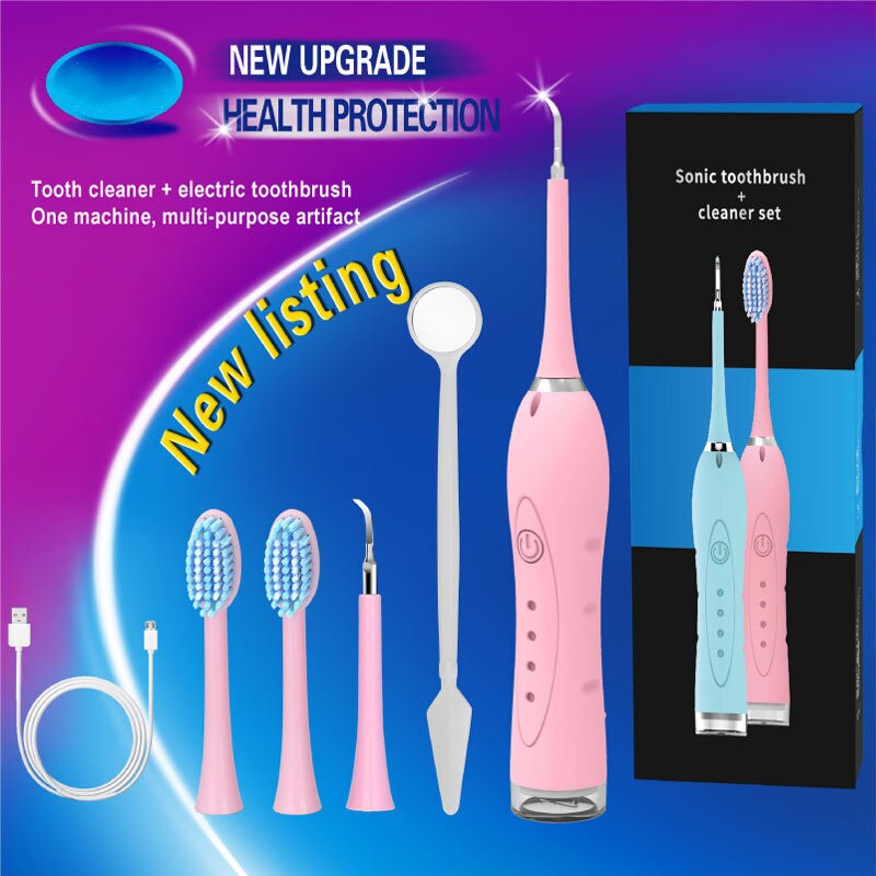 Sonic Electric Toothbrush with Replacement Brush Heads Ultrasonic Rechargeable 4 Mode USB Charger Electronic Teeth Brush