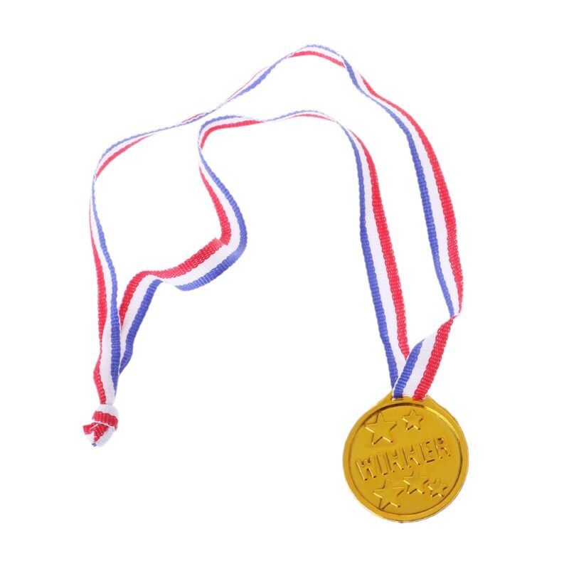 12 stk plast gull tone vinner pris medaljer skoleutstyr barn leketøy foto rekvisitter skoleaktiviteter belønning