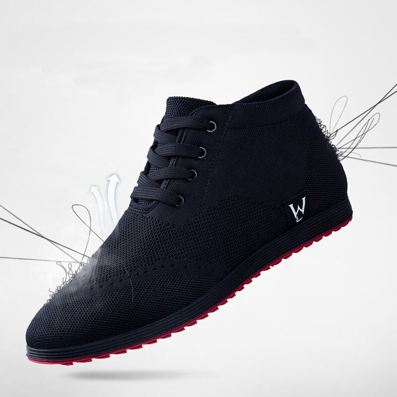 QFFAZ High-Top Men Shoes Breathable Men Casual Shoes Lace-Up Sneakers Shoes Flat Shoes Zapatillas Hombre