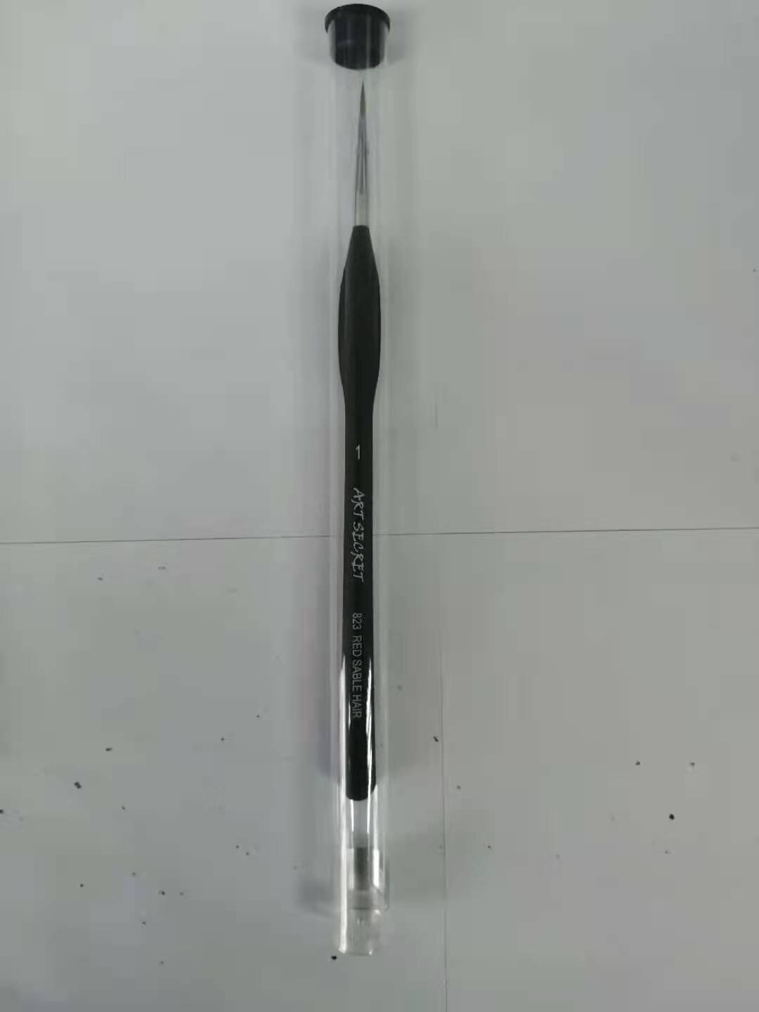 ArtSecret di alta qualità nuovo arrivo 823 capelli di zibellino rosso pennello per pittura ad acquerello manico in plastica nera penna per artista d'arte per disegno: Rosso