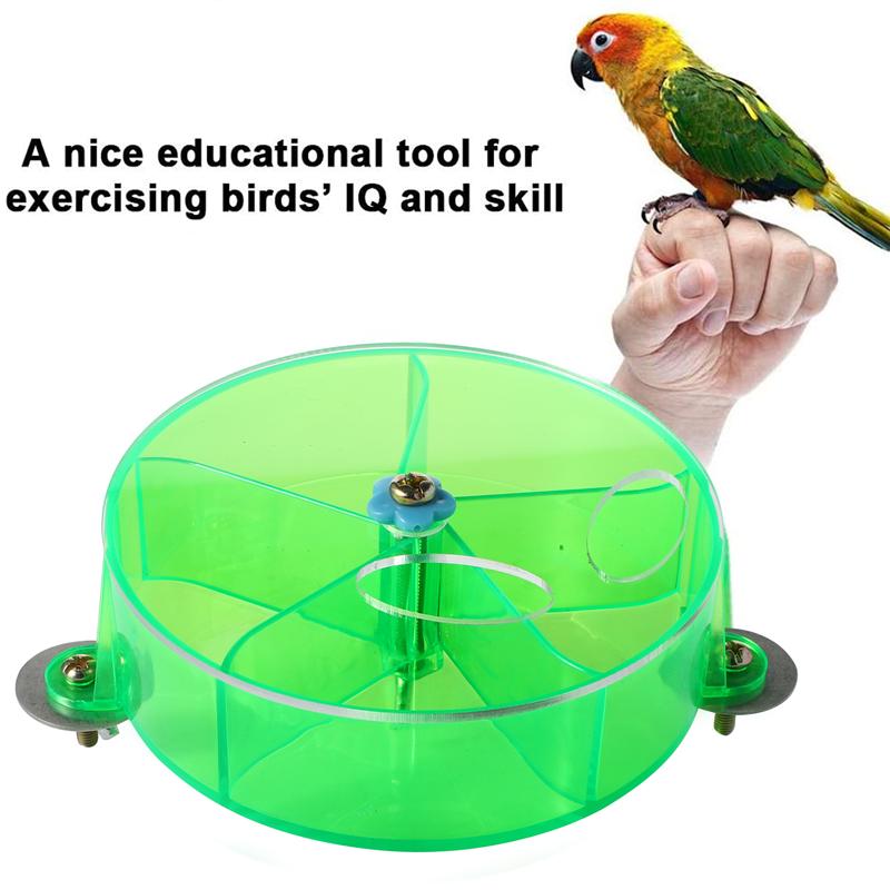 1Pc Bird Feeder Rotating Foraging System Acrylic Rotate Wheel