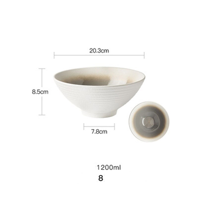 Fancity japansk ramen bolle keramisk enkelt nudler bolle husholdning salat bolle hatt bolle spesiell restaurant servise: 4