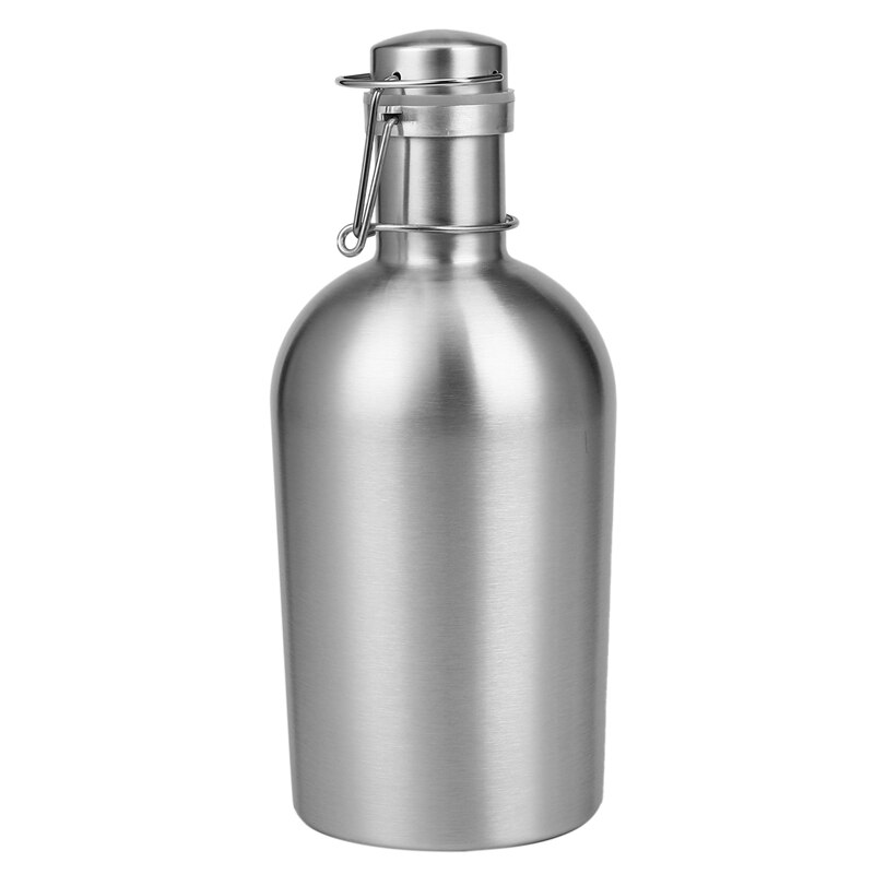 Nouvelles bouteilles de bière de grande capacité de couvercle supérieur d'oscillation sûre de grogneur de bière d'acier inoxydable de 2L pour extérieur