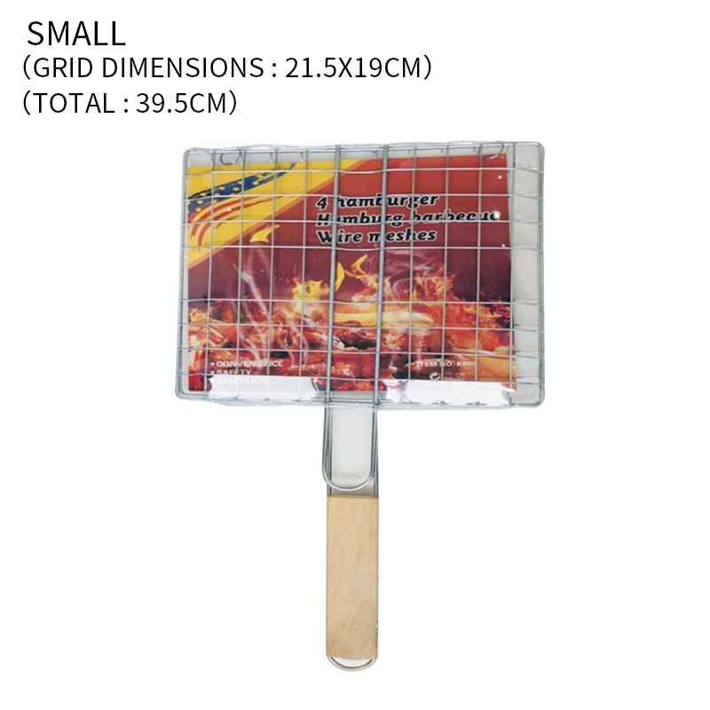 Bærbart rustfrit stål non-stick grillkurv bbq grillværktøj grill mesh bbq net til vegetabilsk bøf kød picnic