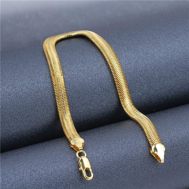 20cm de comprimento ouro cor snakeskin padrão pulseira para mulheres masculino casal jóias verão clássico design estilo mão corrente