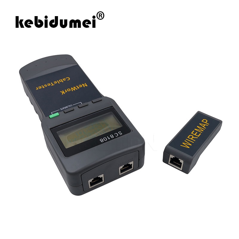 Kebidumei SC8108 LCD Netwerk Tester Draagbare Multifunctionele Draadloze CAT5 RJ45 LAN Telefoon Meter Lengte Kabel Tester Meter