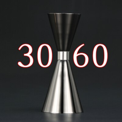 Japanse maatbeker gereedschap barmaat cocktailmaatje bargereedschap baraccessoires en handig eenvoudig: Zwart 30-60ml