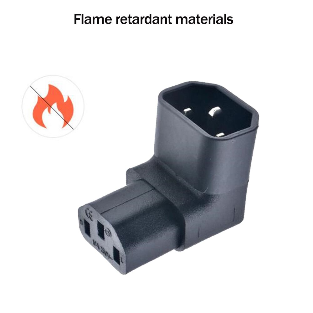 IEC 320 C14 to C13 Right Angle AC Adapter, IEC 3Pole Male to Female 90Degree Down/ Up Angle AC converter 250V 10A