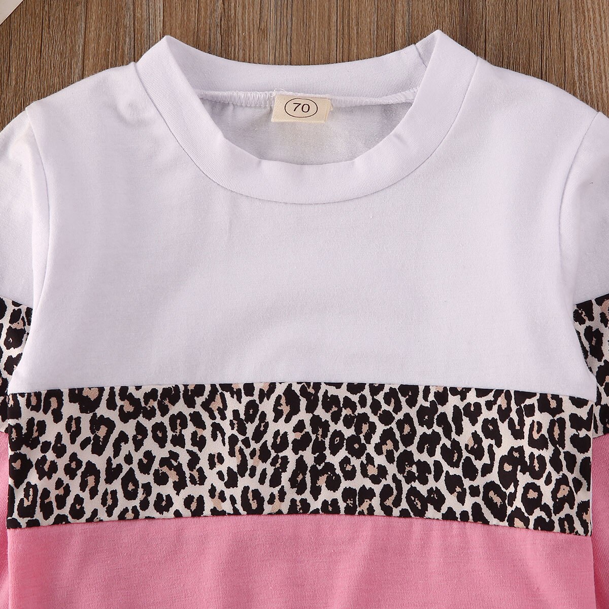 1-5 år småbarn barn bebis flicka kläder t-shirt toppbyxor leopard outfits träningsoverall set