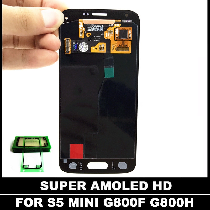 Ersatz Super AMOLED LCD Für Samsung Galaxy S5 Mini G800 G800F G800H LCDs Display Screen Touch Digitizer Montage Aufkleber