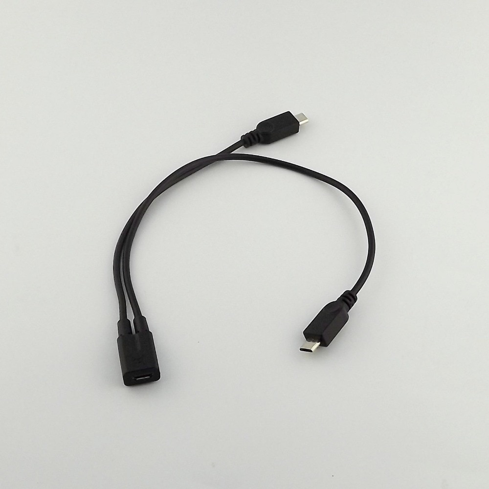 1 pc Micro USB 2.0 Female Naar Dual 2 Mannelijke Splitter Y Extension Data Charger Cable Koord 30 cm