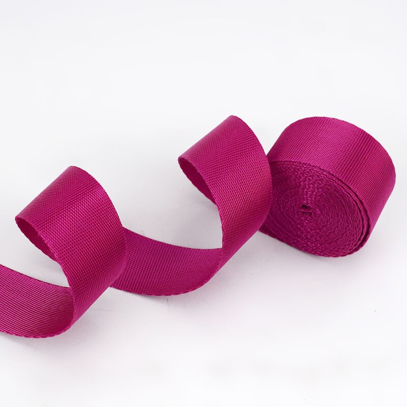 5M 0.7Mm Dikke 25Mm Polyester Nylon Spanbanden Lint Band Outdoor Rugzak Tas Strap Diy Halsband Knapsacktapes bias Binding: RosePurple