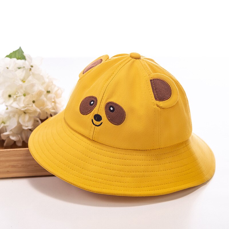 Summer Children&#39;s Bucket Hats UV Protection Sun Hat Women Outdoor Beach Vacation Camping Panama Cap Fishing Hat for Kids: Yellow / S