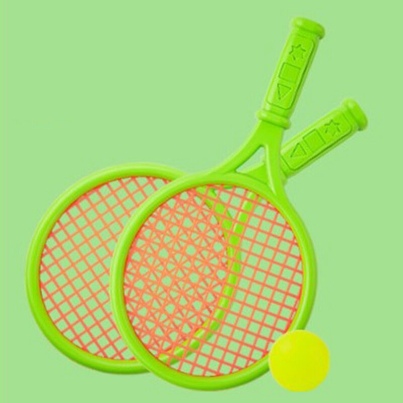 Criança mini raquete de tênis esporte treinamento plástico tênis raquetes badminton com bola crianças escola praia oval brinquedos