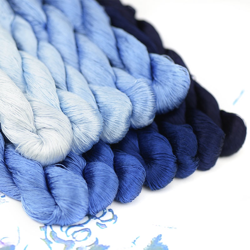Zijde Borduurgaren/100% Zijden Draad/Hand Borduren Borduren Kruissteek/Blauw Serie/12 Pure Kleuren: 12 colors