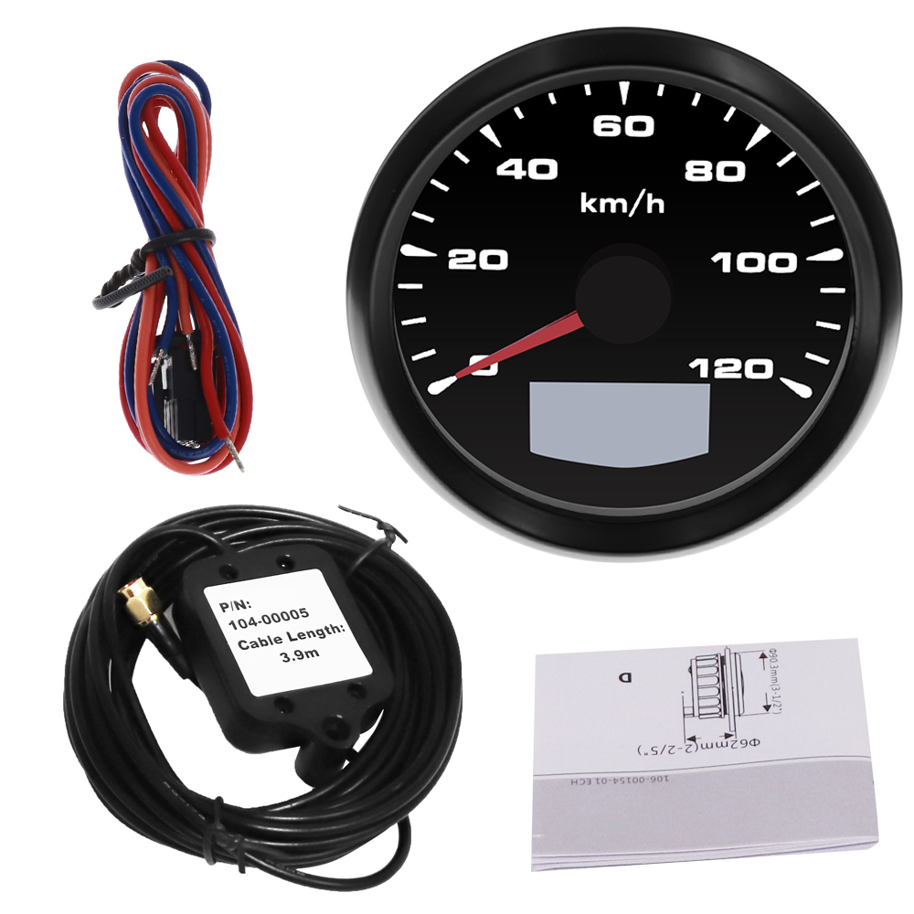 85 Mm Auto Marine Boot Digitale Snelheidsmeter Met 7 Kleuren Achtergrondverlichting Gps Speed Gauge 120kmh 200kmh Fit 9 ~ 32V