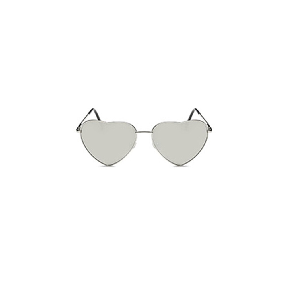 Damas Corazón en forma de gafas de sol de Metal de de las mujeres sin montura amor océano claro lentes gafas de sol Uv400 conductor gafas