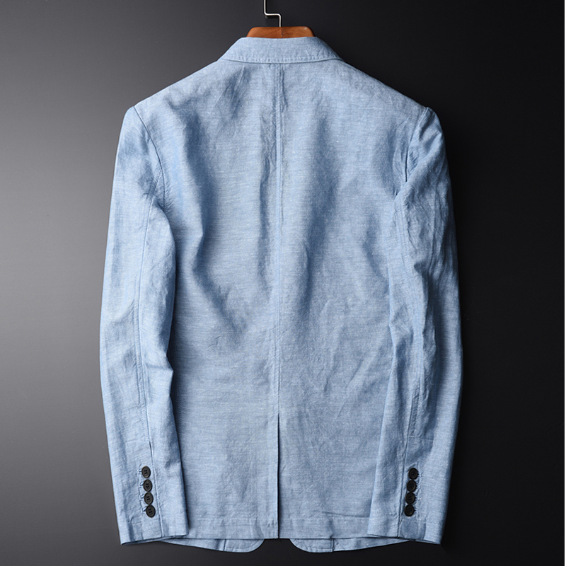Minglu blazer herre lin dressjakke høst uformelt mianma mann enkeltspent størrelse ml-xl -2xl-4xl