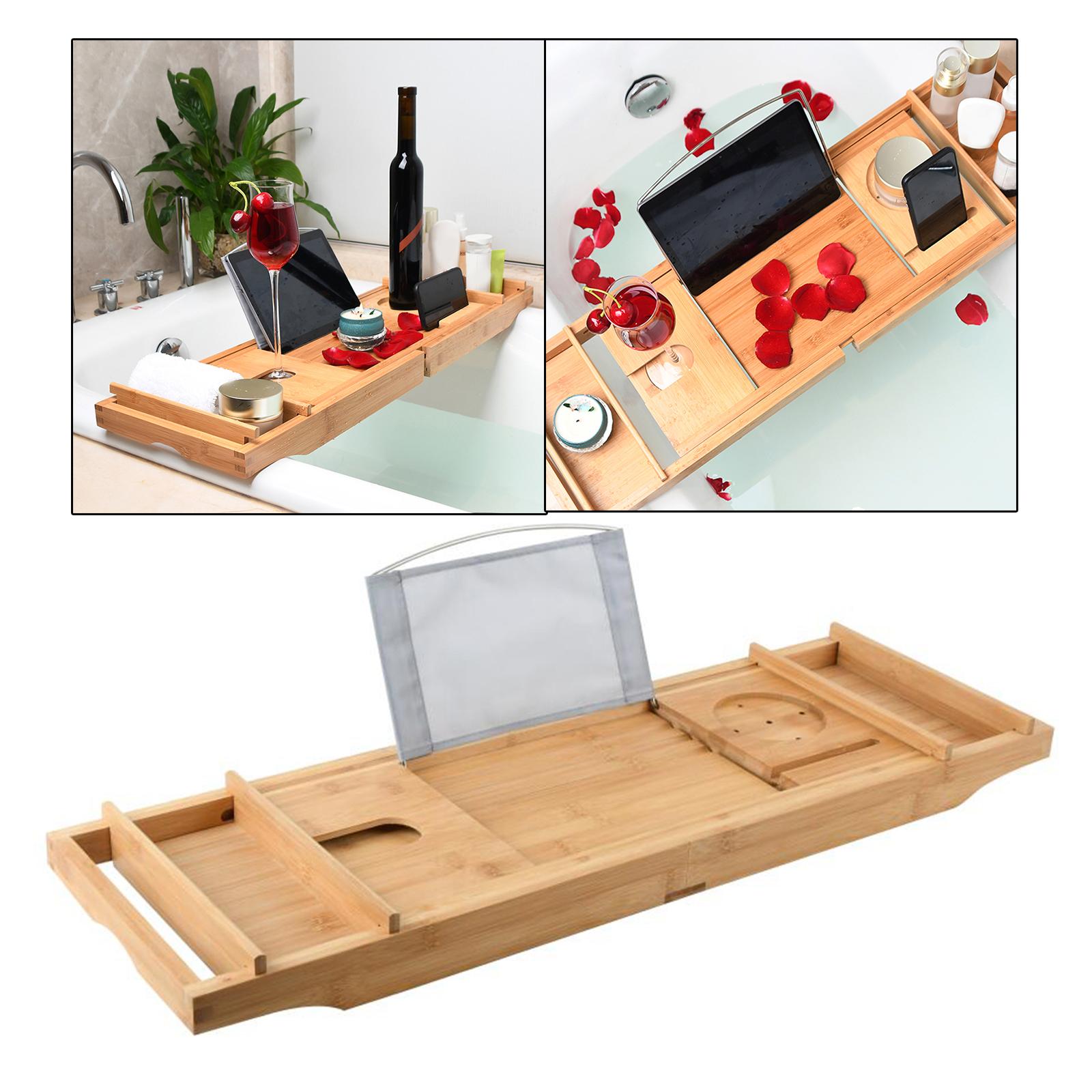 29.53-42.91inch Bathtub Caddy Tray, Bath Organizer Rack Bath Tub Tray