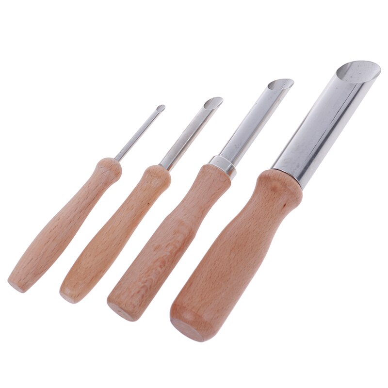 4pcs DIY Molding Engrave Cutter Shape Carve Sculpture Modelling Cut Pottery Punch Hole Clay Ceramic Tool Wax Model Sludge Sculpt