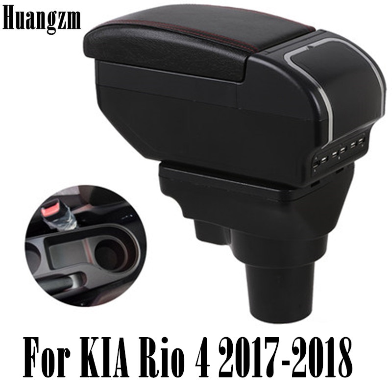 Armsteun Voor Kia Rio 4 Draaibaar Center Middenconsole Opbergdoos Usb Opladen Asbak Bekerhouder Auto-Styling Modifica
