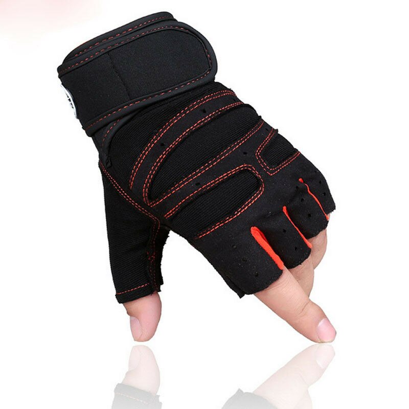 Gewichtheffen Handschoenen Mannen Training Gym Workout Bodybuilding Fitness Handschoenen: Rood / M
