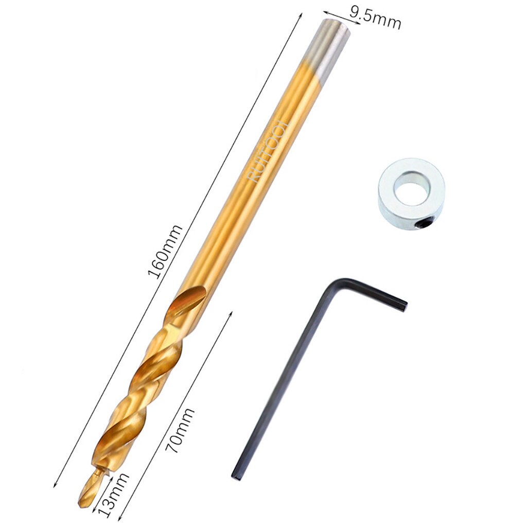 Woodworking Oblique Hole Locator Drill Bits Pocket Hole Jig Kit 15 Degree Angle Drill Guide Set Hole DIY Carpentry Tools