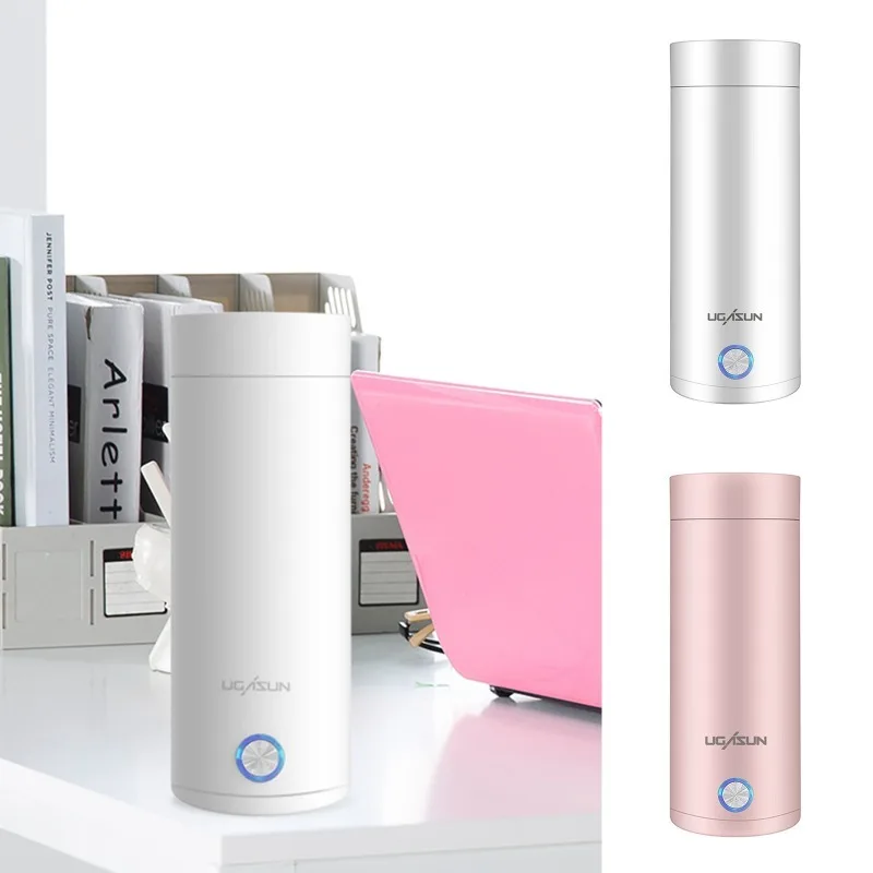 Przenośne czajniki elektryczne kubek 400ml 220V herbata kawa mleko czajnik elektryczny podróż zagotuj wodę utrzymuj ciepło urządzenia kuchenne Thermo