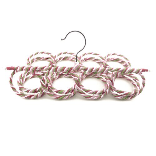 9 28 Ring Scarf Shawl Scarves Holder Foldable Tie Belt Hook Organizer Rattan Weave Hanger Wardrobe Storage Holder Display Rack