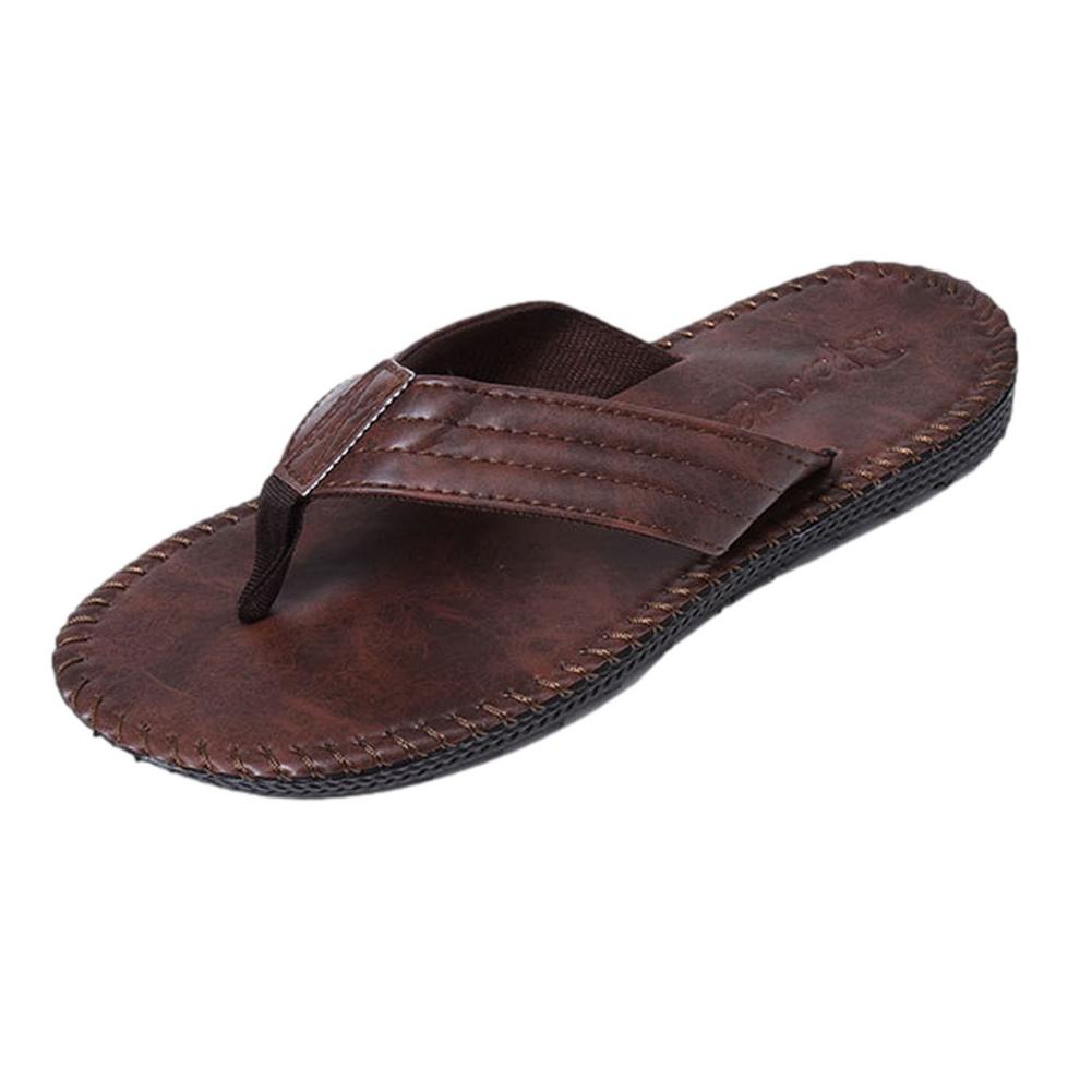 Pantofole da massaggio da uomo estate spiaggia uomo infradito pantofole scarpe antiscivolo di buona qualità morbide e comode scarpe da uomo di grandi dimensioni: marrone / 42