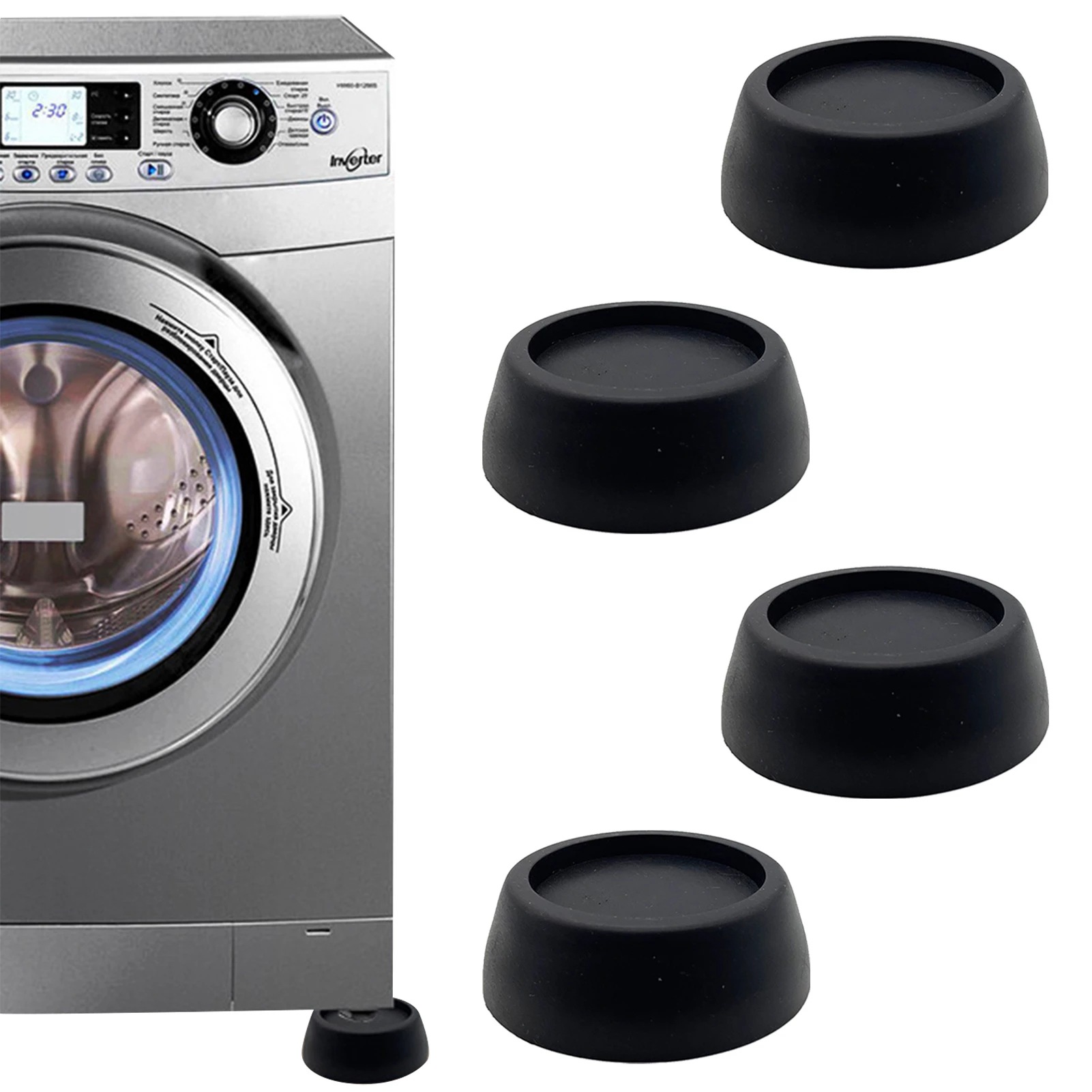 Almohadillas antivibración para lavadora, patas de goma para muebles, alfombrilla antideslizante, almohadilla Base Universal para patas reductora de ruido, 4 Uds. ﻿ Alfombrillas