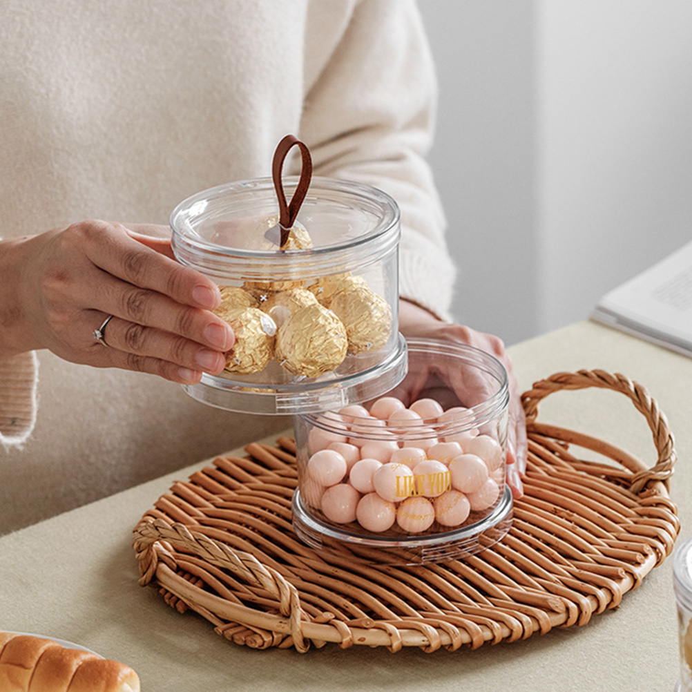 2Pcs Household Storage Boxes Multi-function Storage Jars Stackable Cereal Boxes