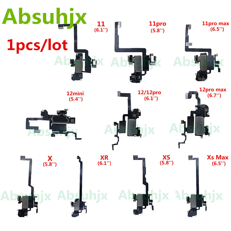 oben Vorderseite Ohrhörer biegen Kabel Für iPhone X XS XR 11 Profi Max 12 Mini Sensor Nähe Kleine Kopfhörer Ohr lautsprecher Headset Teile