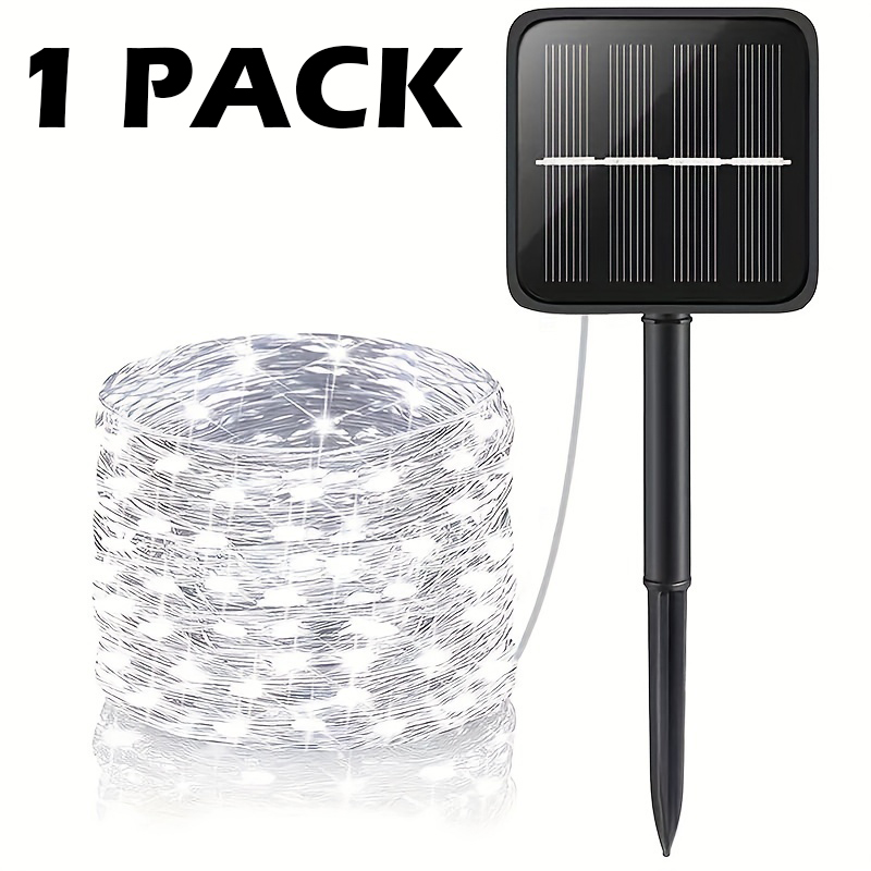 1/2/4pc Solar String Lights Outdoor LED Solar Twinkle Lights Outside Waterproof 8 Modes Fairy Decoration for Garden Yard Wedding: Sea Blue / > 300W