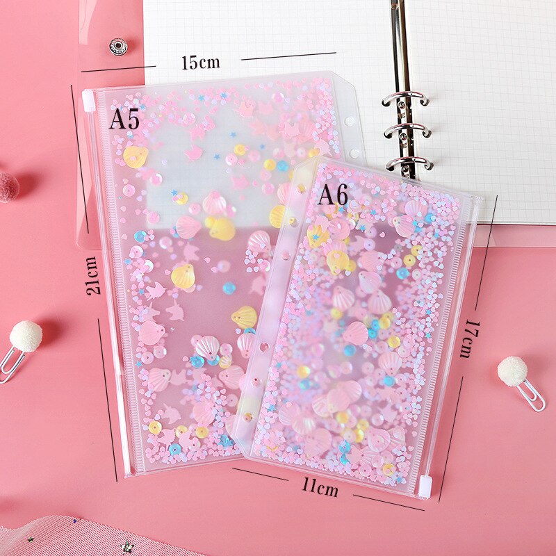 A6 / A5 plastic waterproof mesh zipper bag double-layer paper document bill zipper bag pencil bag