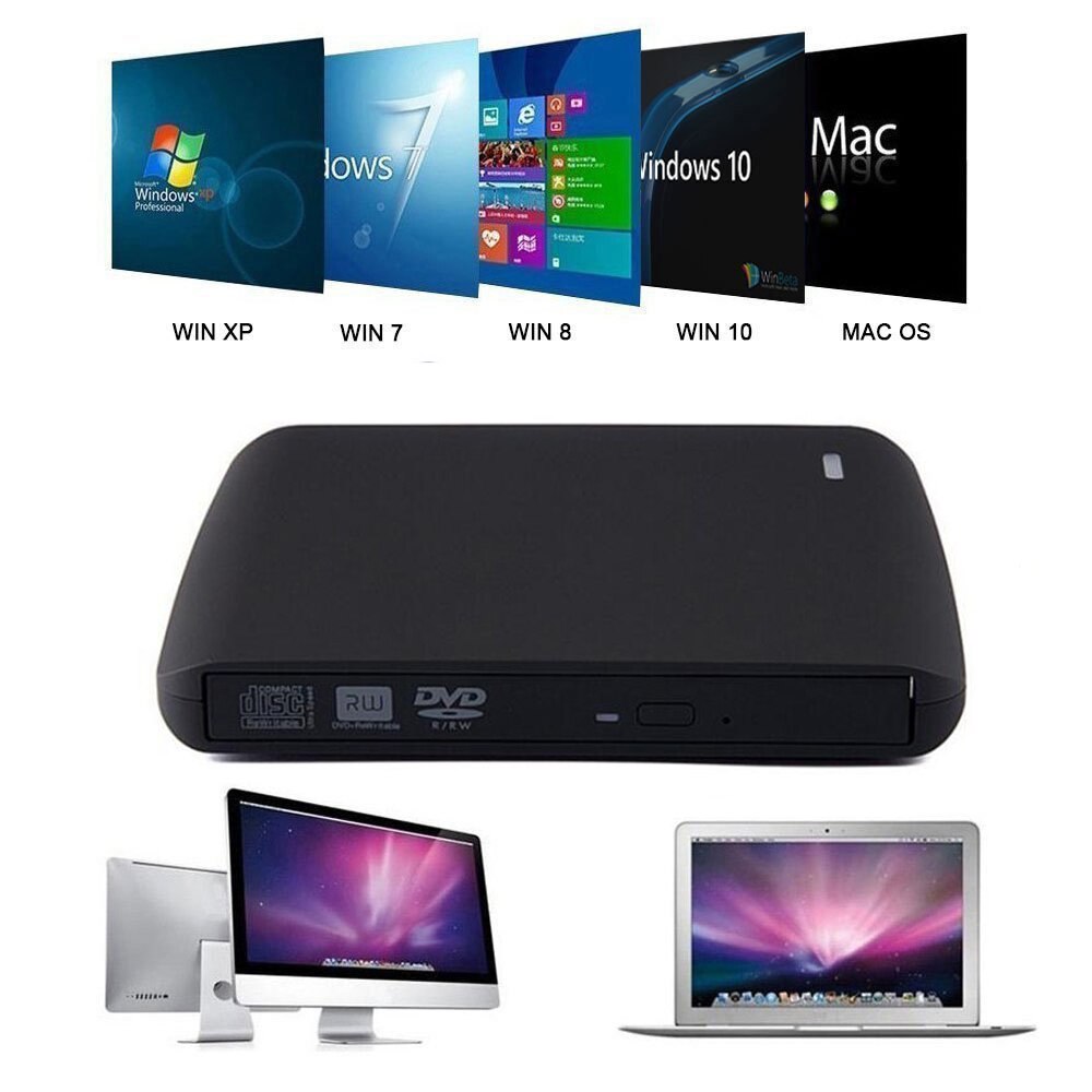 Externe USB 2.0 Hoge Snelheid DL DVD RW Brander CD Writer Slim Draagbare Optische Drive voor Asus Samsung Acer Dell universal SONY HP